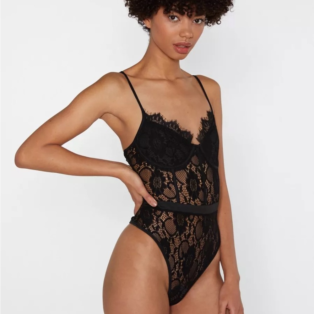 Black lace bodysuit - size 4